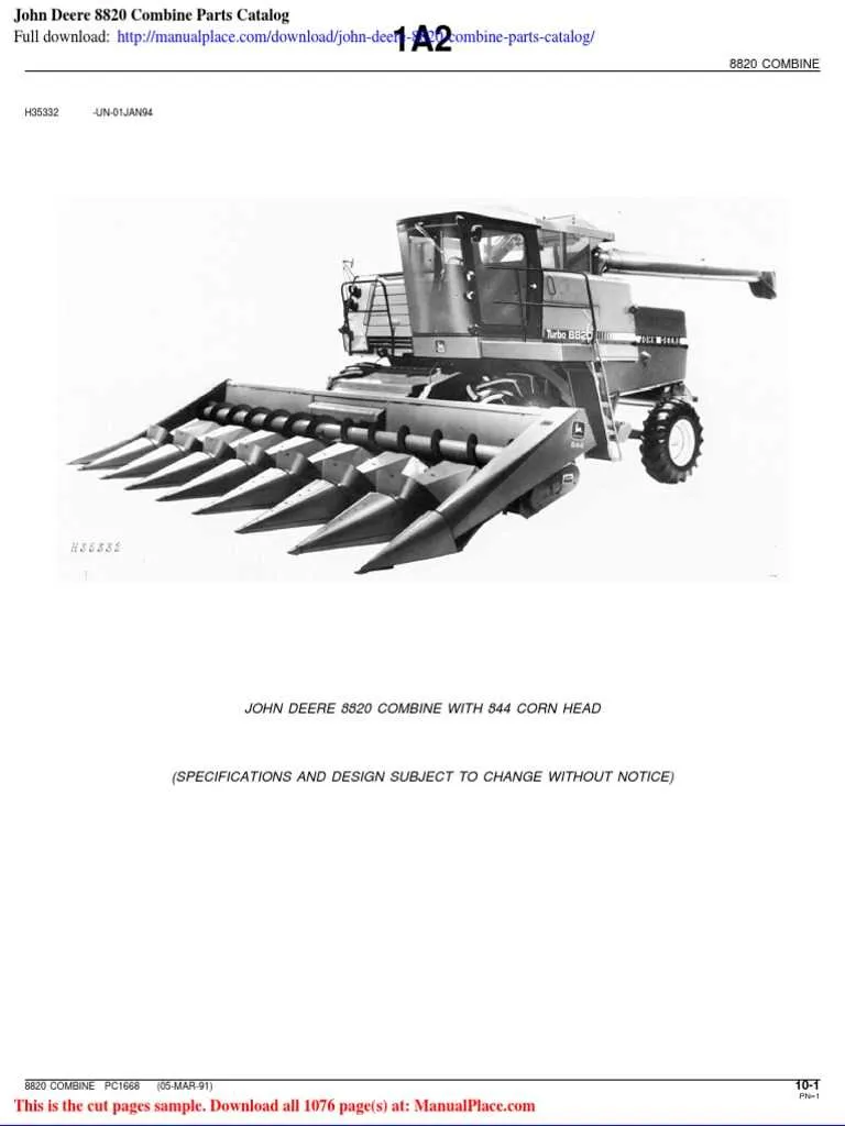 1982 john deere 8820 specs