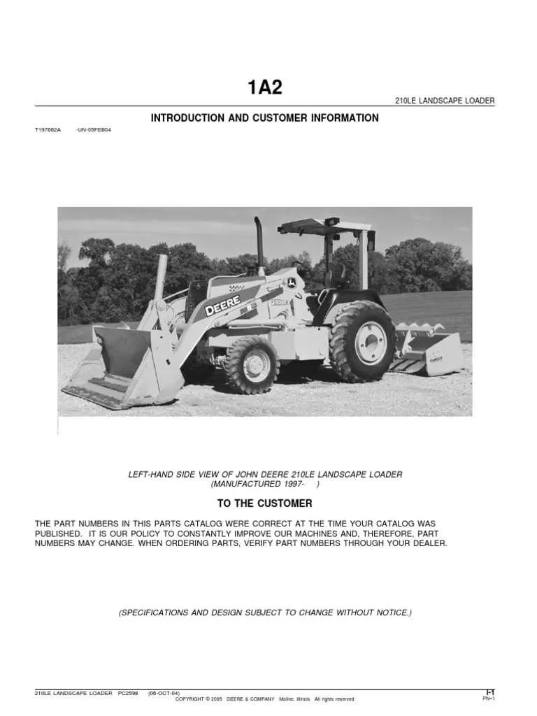 1998 john deere 210le specs