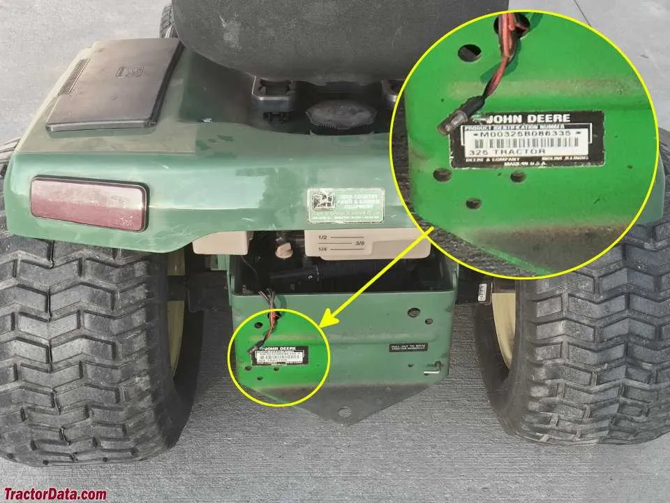 335 john deere lawn mower specs