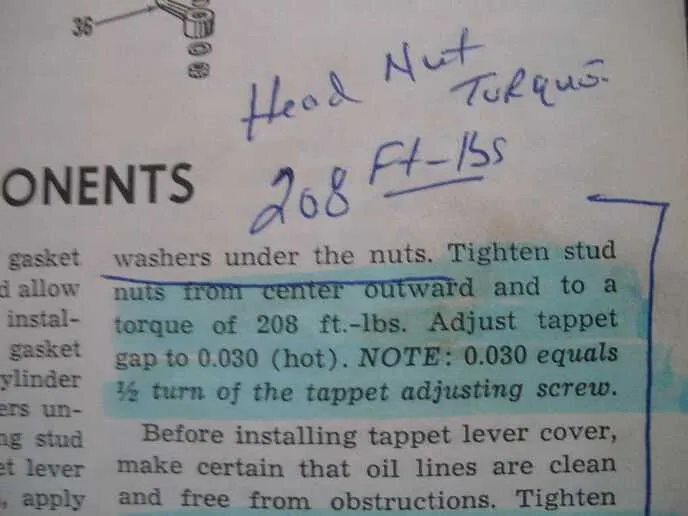 ft lbs john deere head bolt torque specs