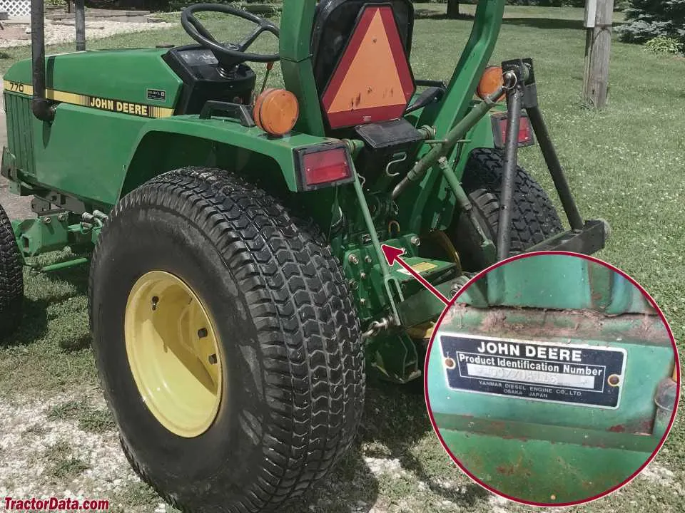 john deer 770 tractor specs