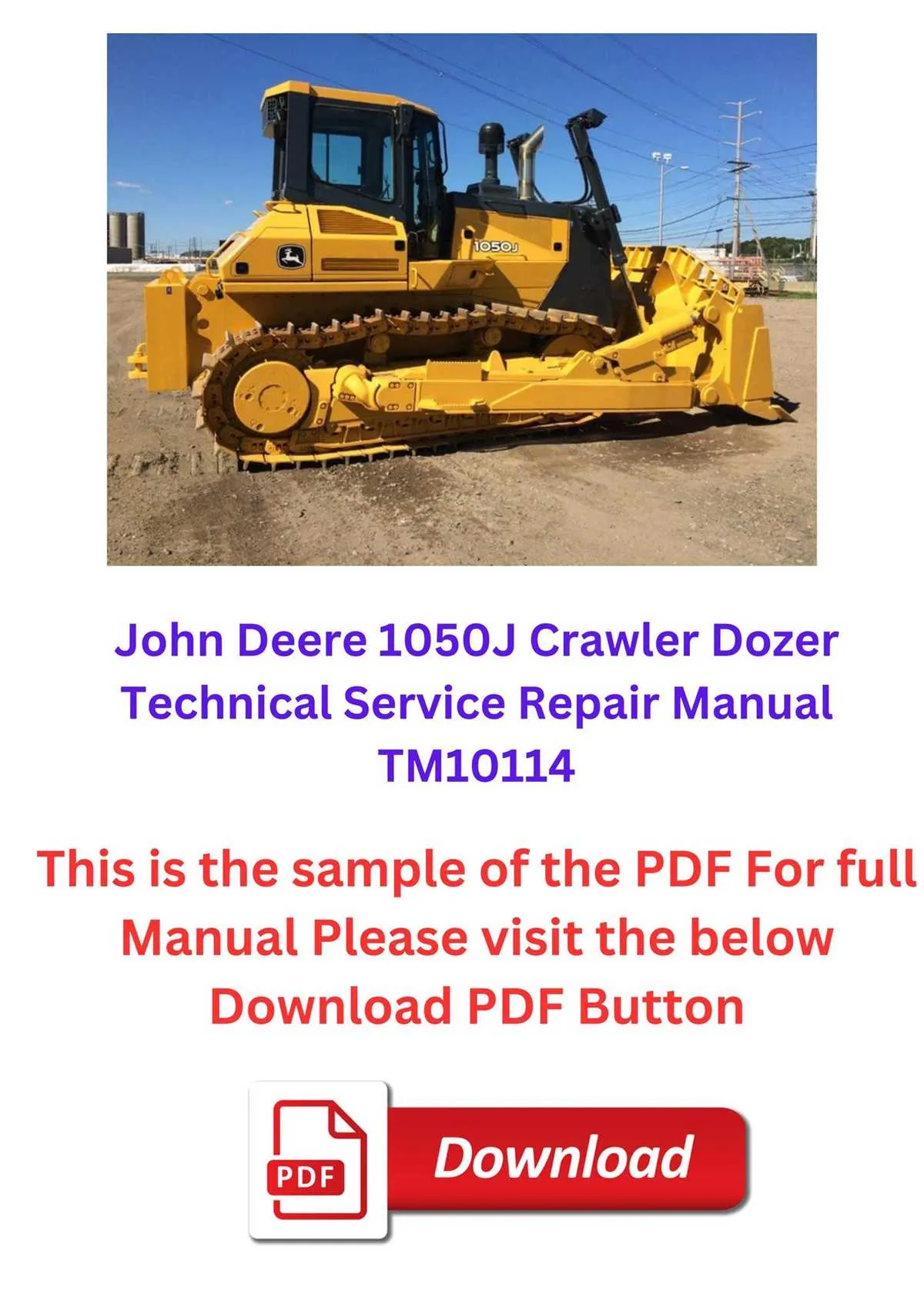 john deere 1050j dozer specs