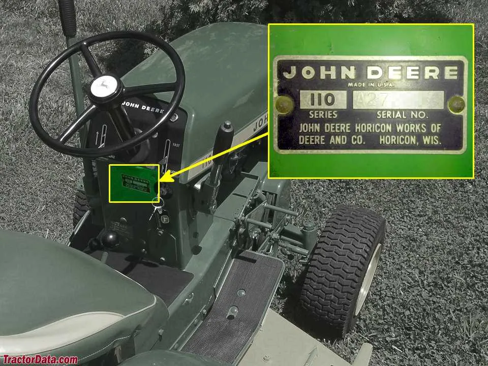 john deere 110 specs