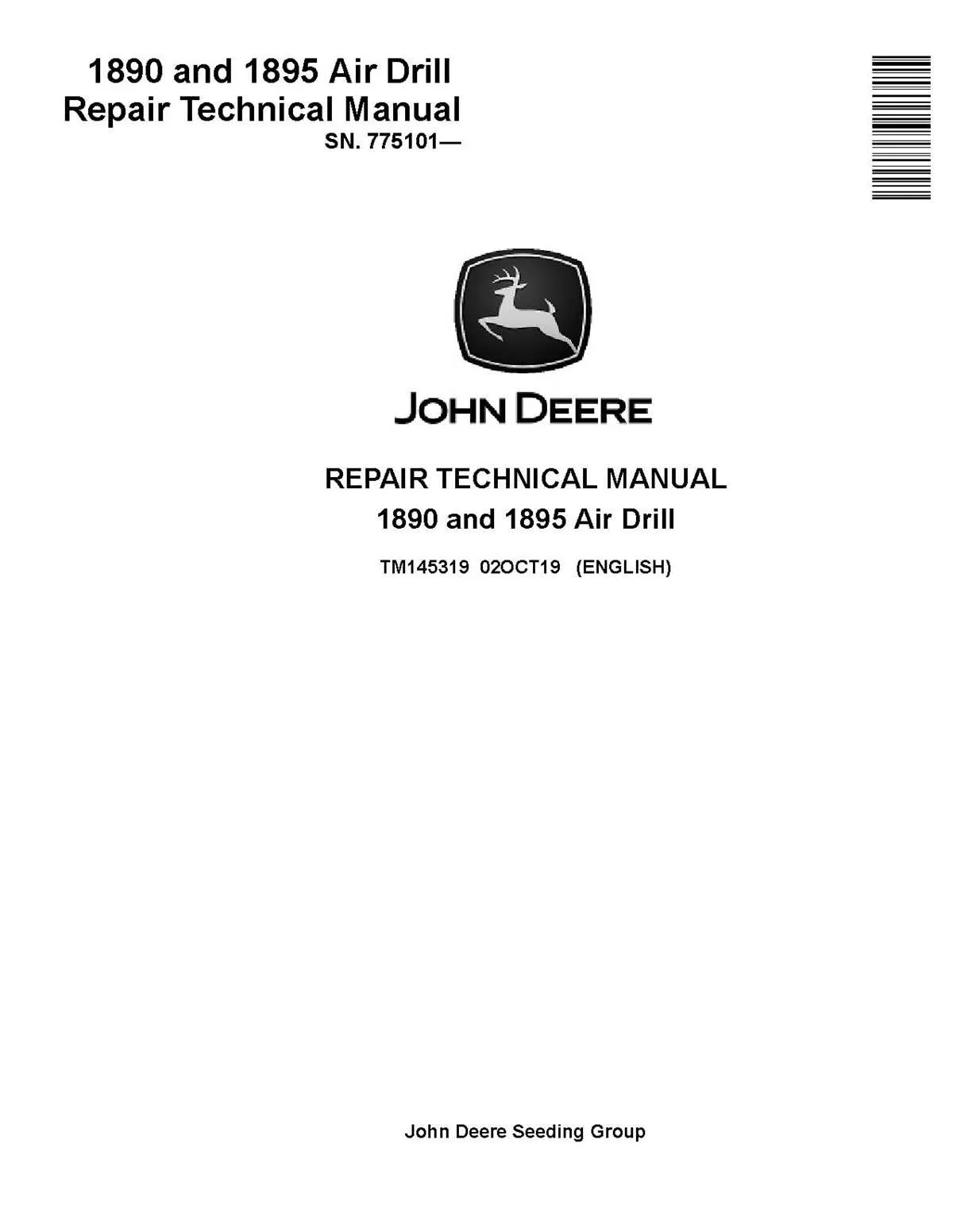 john deere 1895 air drill specs