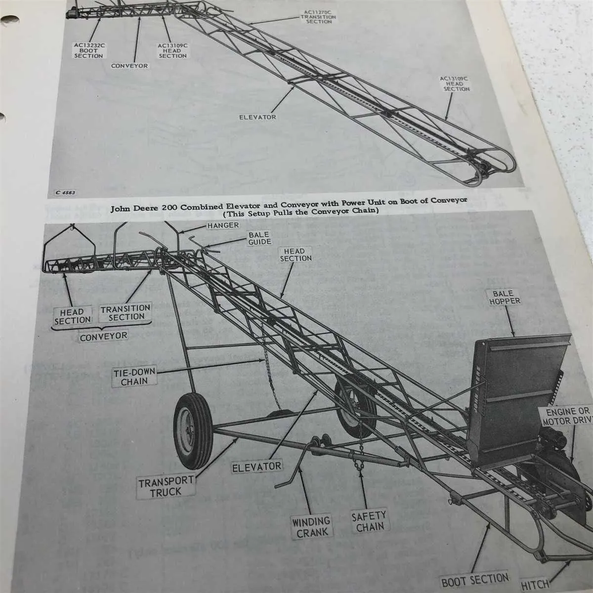 john deere 200 bale conveyor specs