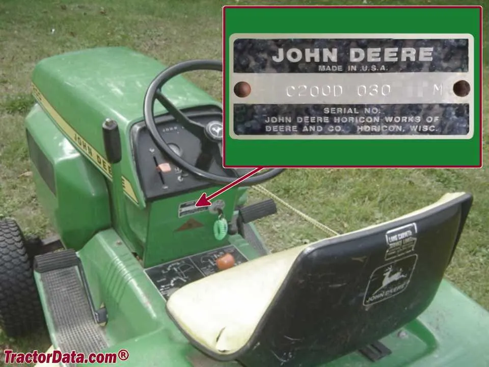 john deere 210 tractor specs