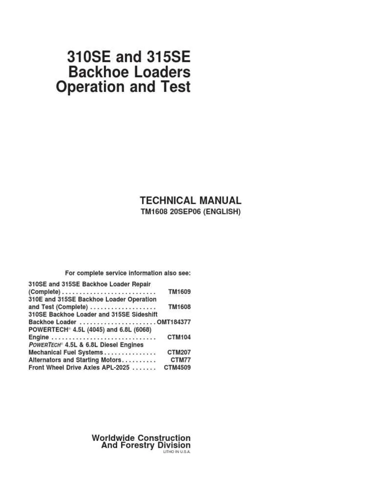 john deere 310 se specs