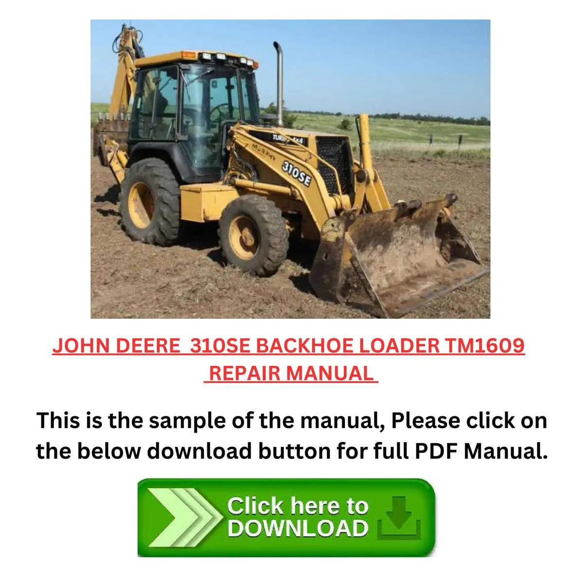john deere 310se backhoe specs