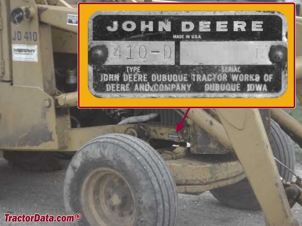 john deere 410d backhoe specs