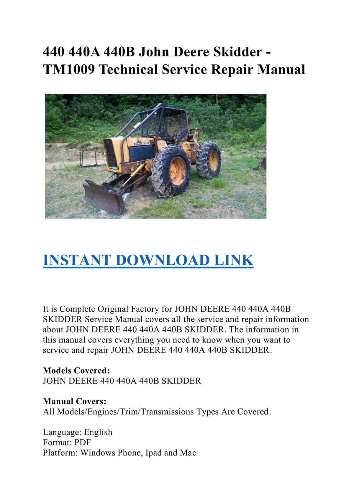 john deere 440a engine specs john deere 440a engine specs