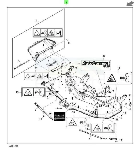 john deere 54d mower deck specs