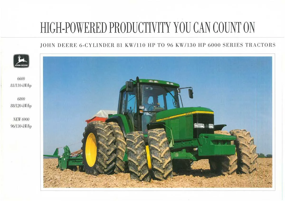 john deere 6900 tractor specs