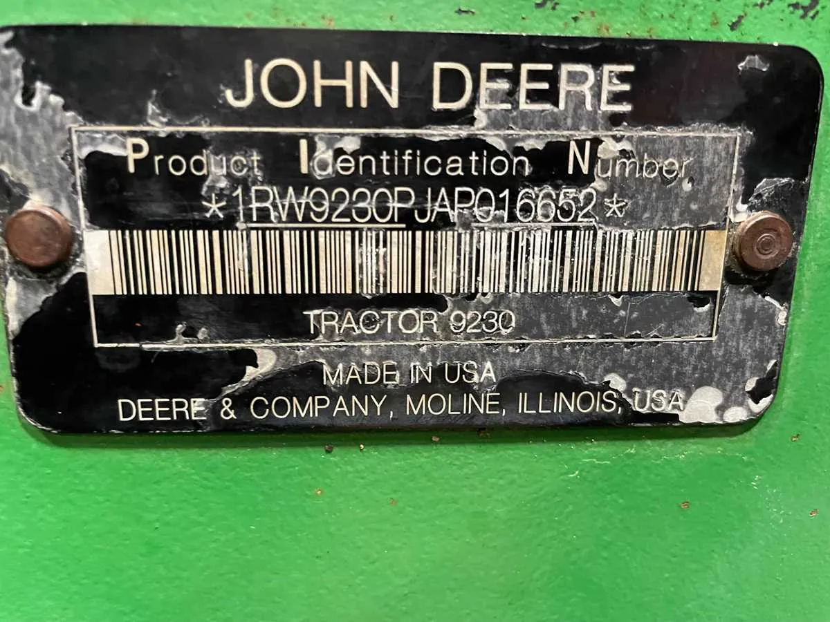john deere 9230 specs