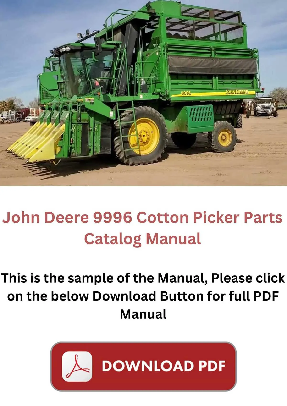 john deere 9996 cotton picker specs