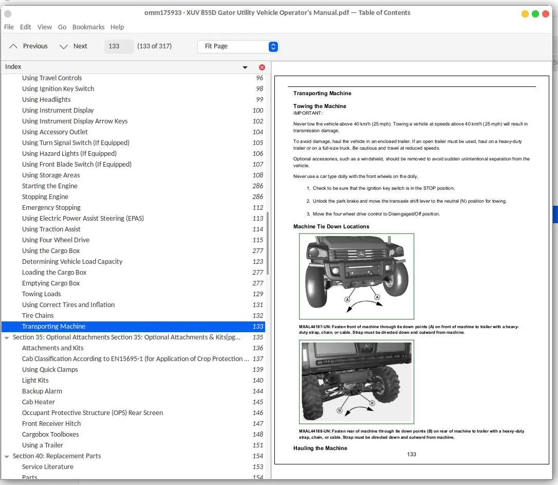 john deere gator 855d oil specs