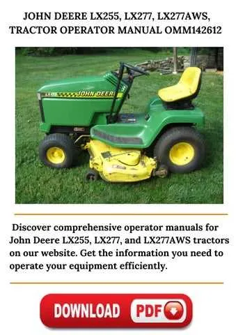 john deere lx255 riding mower specs