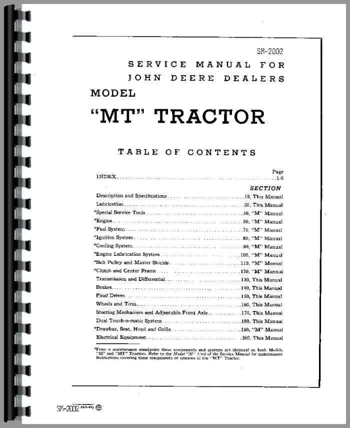 john deere m torque specs