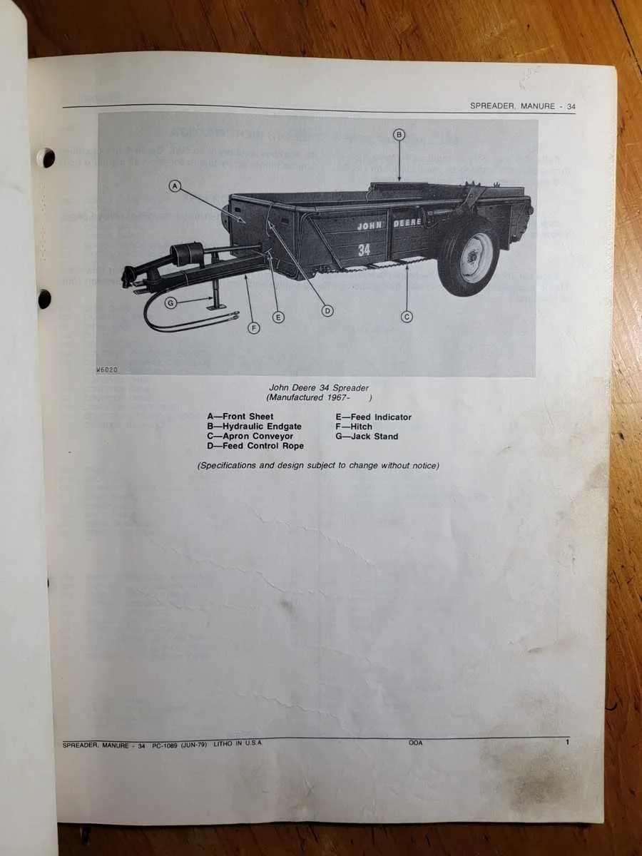 john deere model 34 manure spreader spec john deere model 34 manure spreader spec