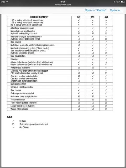 john deere square baler specs