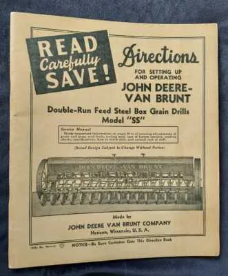 john deere van brunt grain drill specs