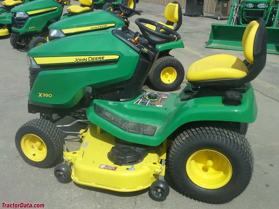 john deere x350 vs john deere x380 specs