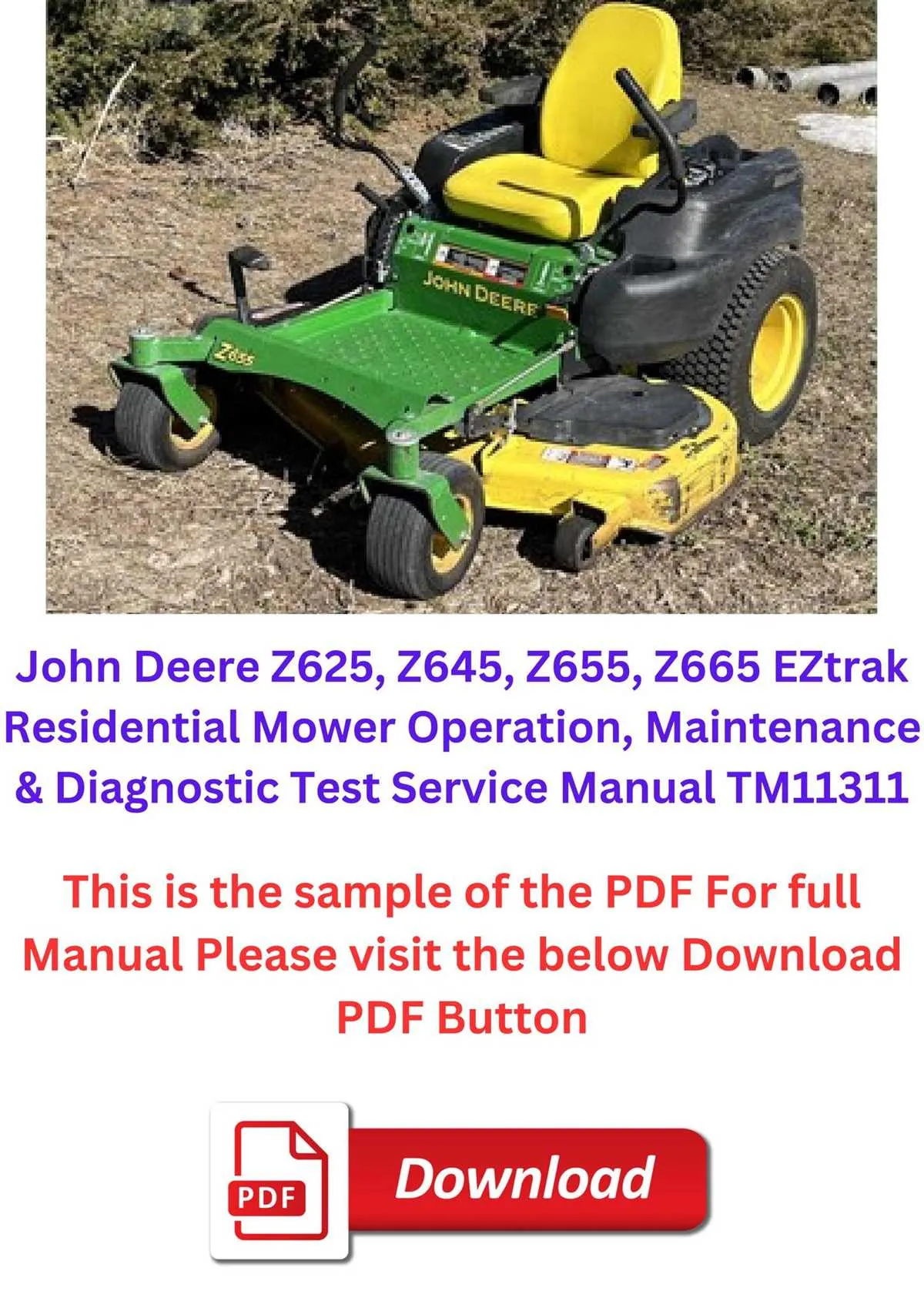 john deere z625 specs