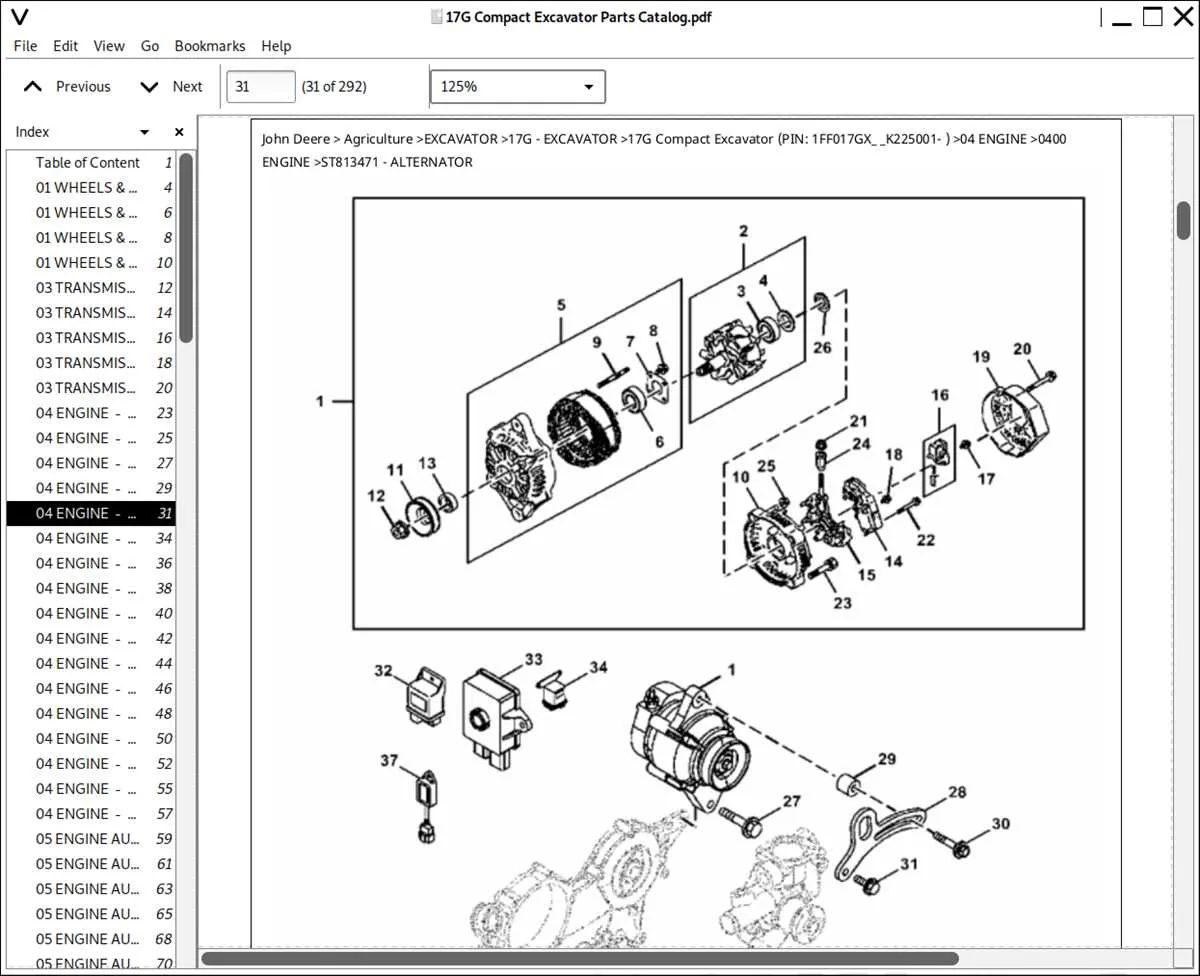 specs of a 17g john deer