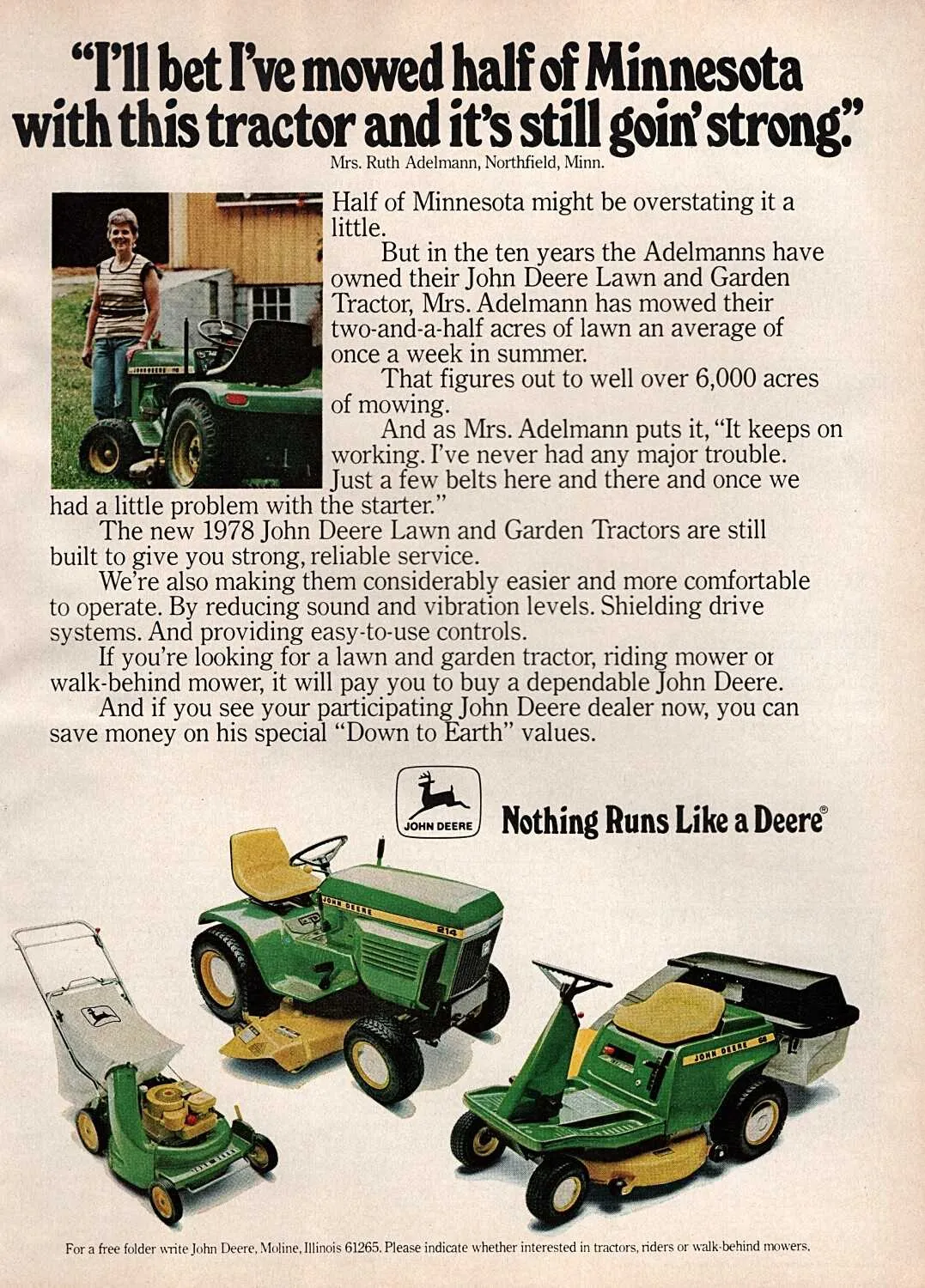 specs on john deere 214