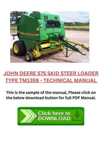 john deere 575 round baler specs