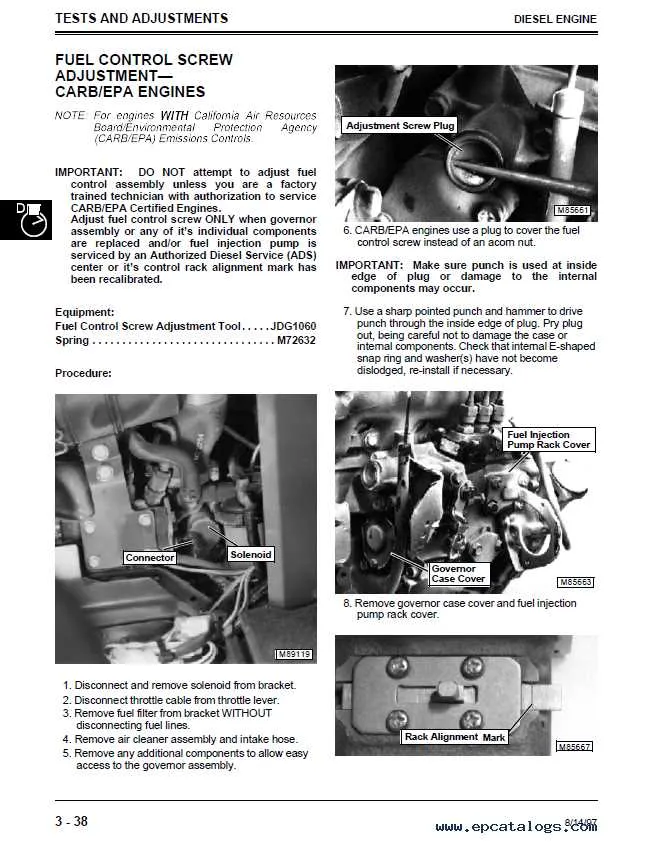 john deere 2653a engine specs