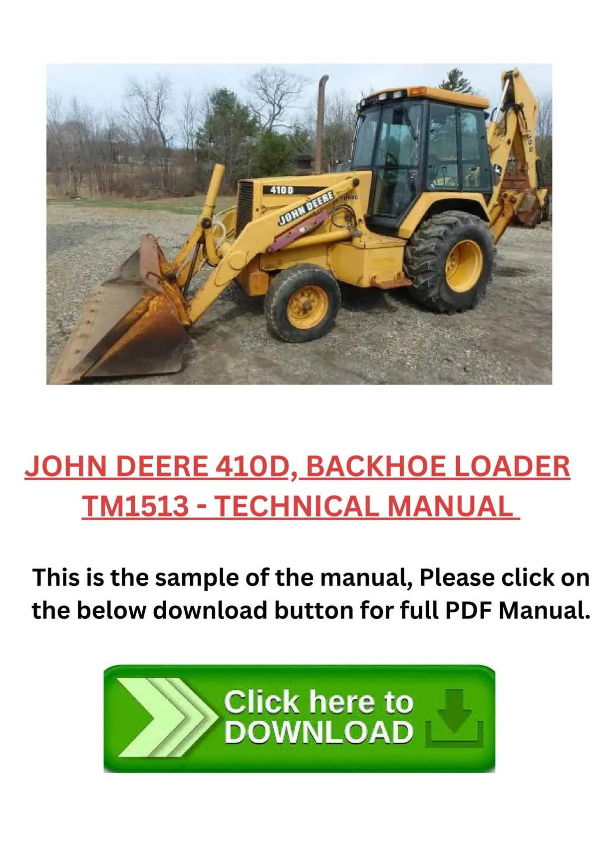 410d john deere backhoe specs