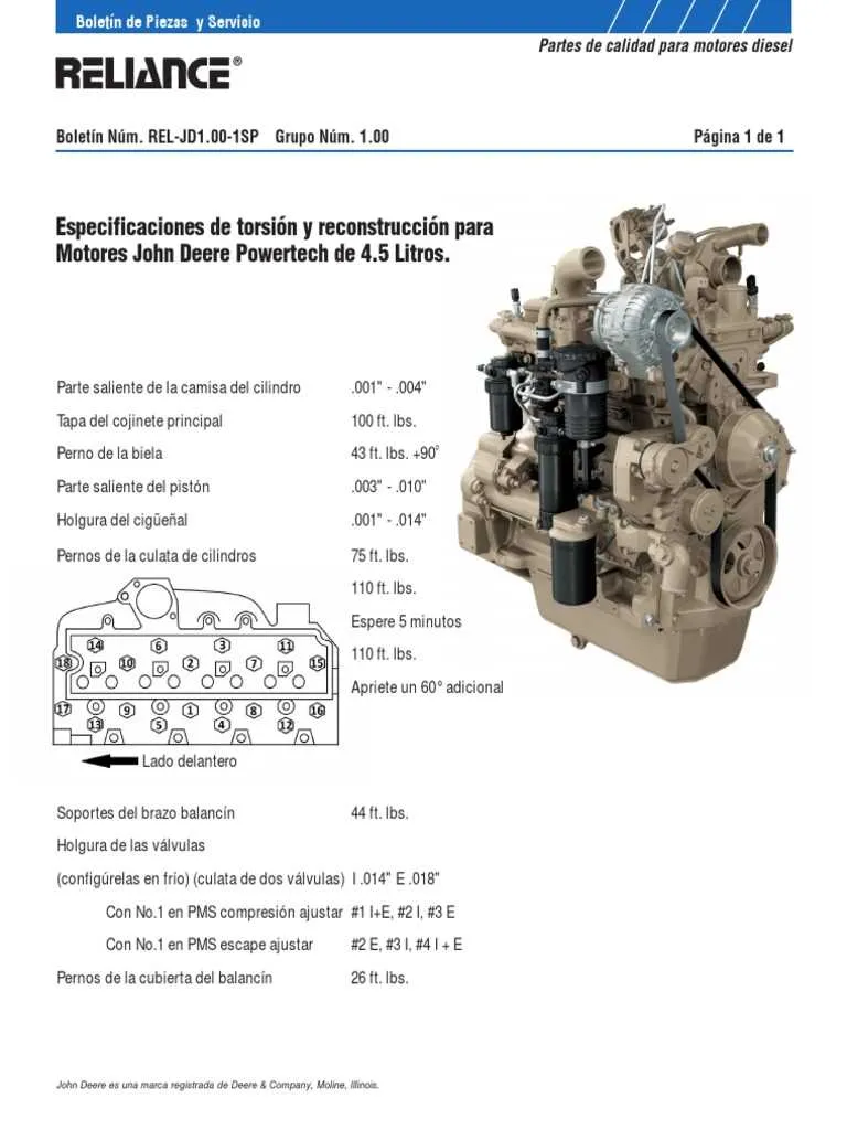 john deere 4219d engine torque specs