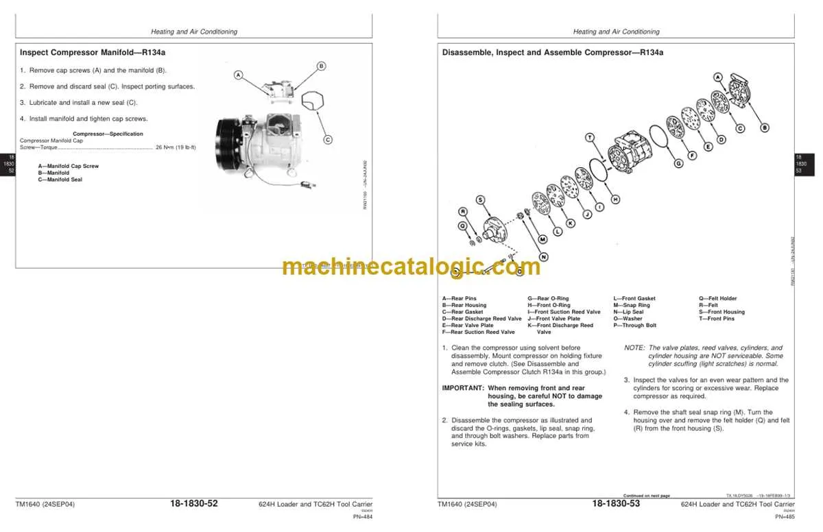 john deere tc62h loader specs