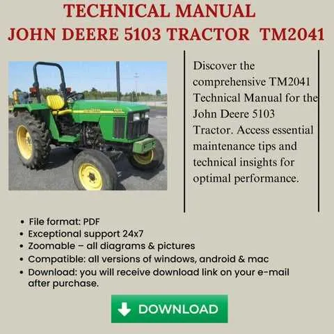 john deere 5103 e specs