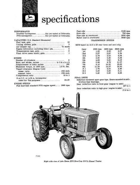 specs for john deere 2010 crawler