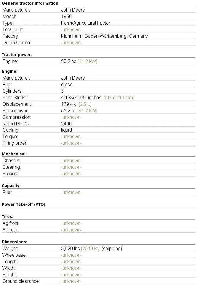 john deere 1860 specs john deere 1860 specs