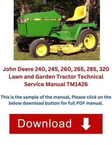 john deere 240 lawn mower specs