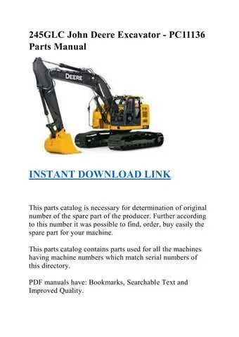 john deere 245glc specs