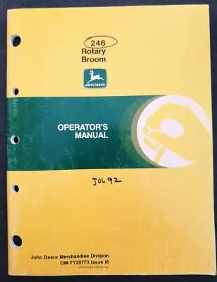 john deere 246 broom specs