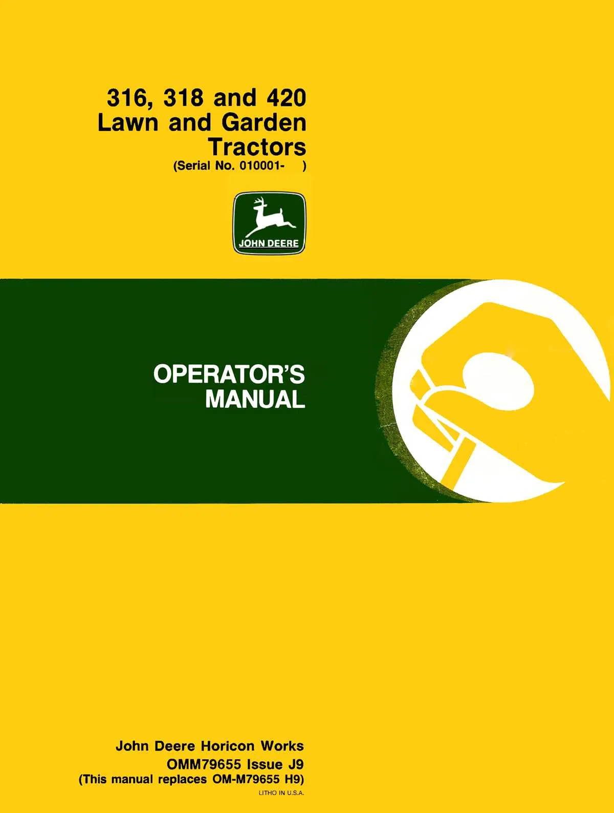 john deere 316 mower specs