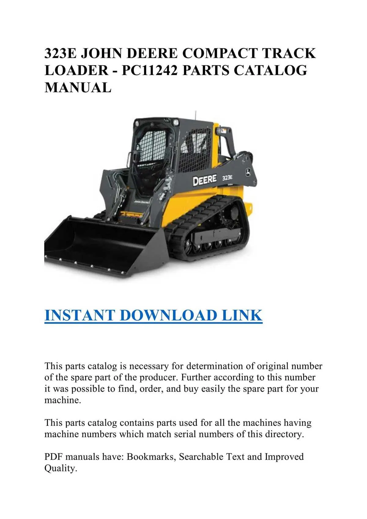john deere 323e compact track loader specs