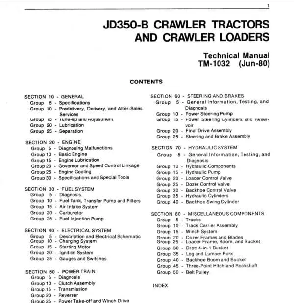 john deere 350 b crawler specs