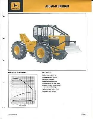 john deere 540a skidder specs