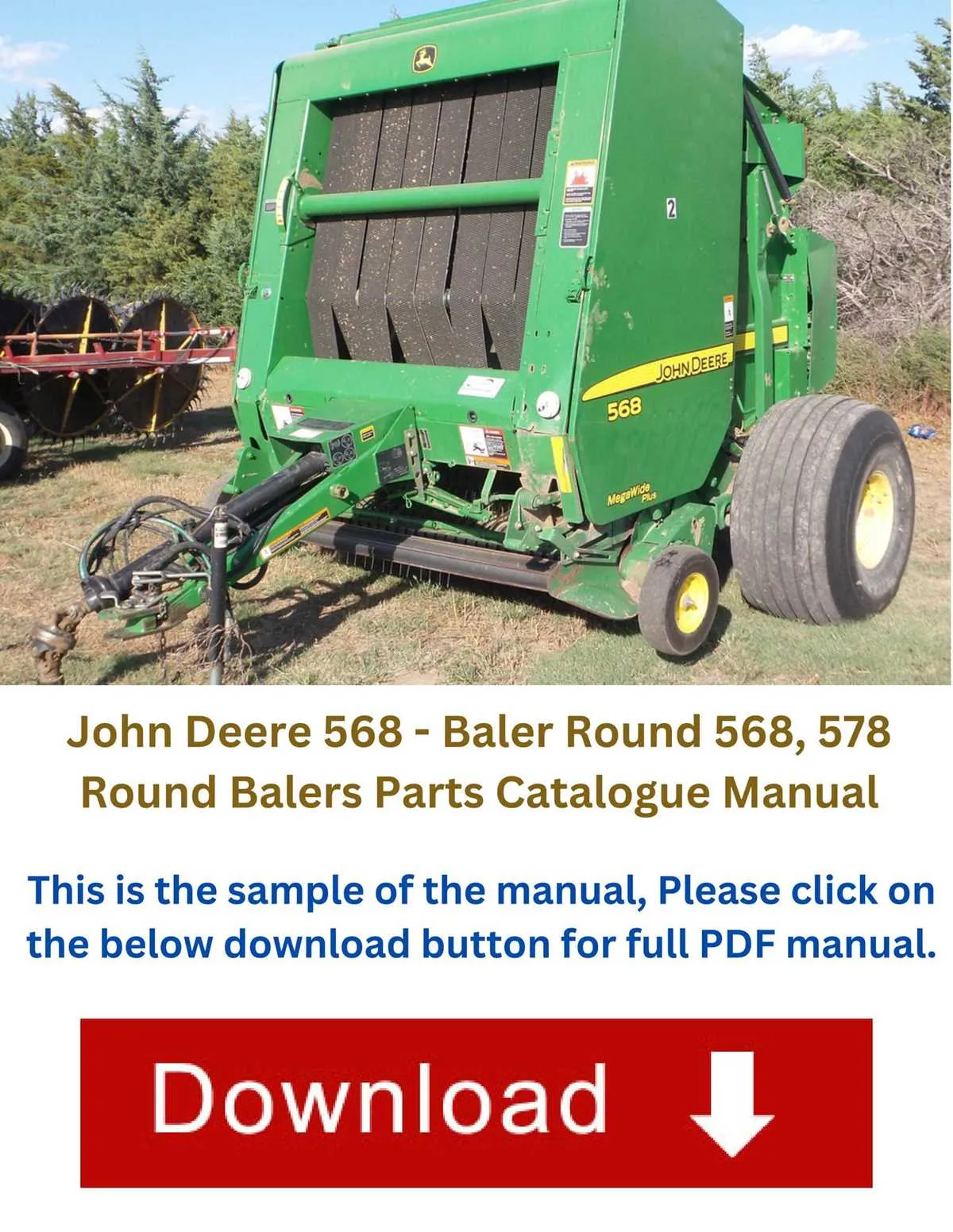 john deere 568 specs