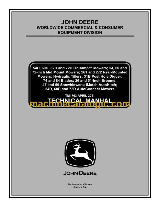john deere 60d mower specs