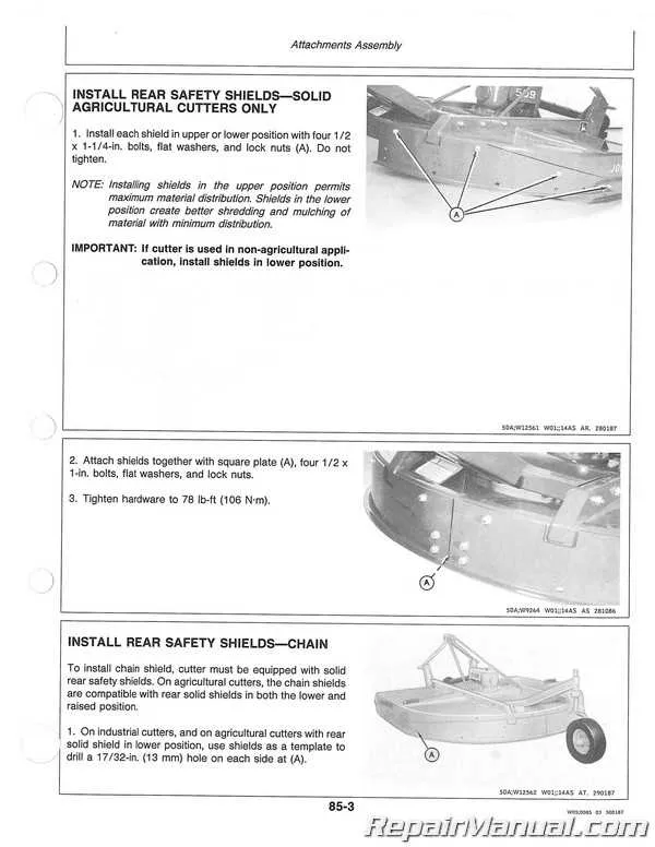 john deere 709 rotary mower specs