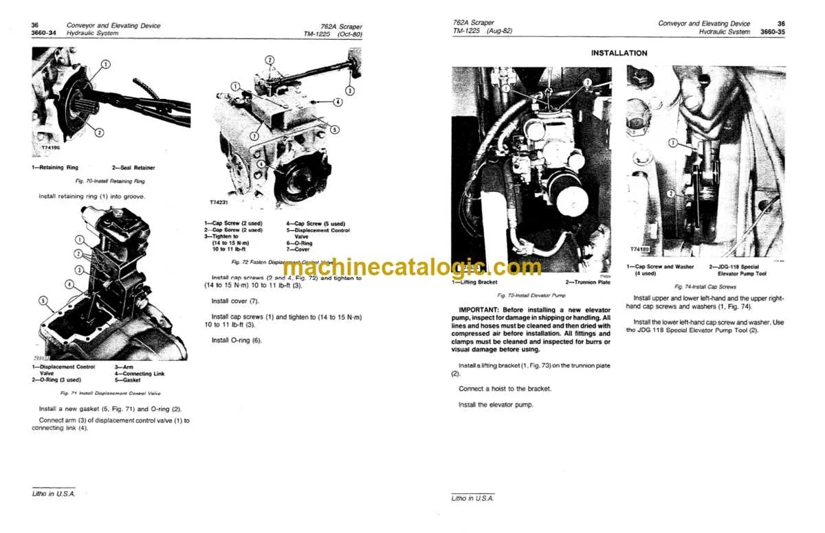 john deere 762a scraper specs