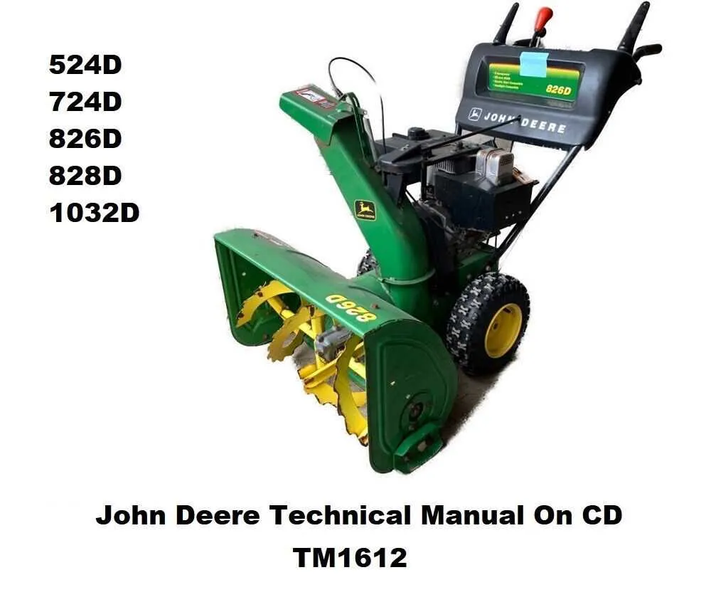 john deere 824 snowblower specs