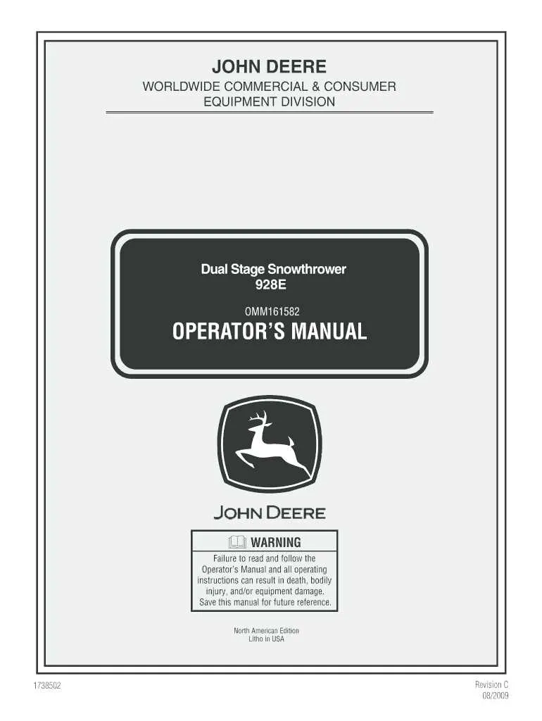 john deere 824 snowblower specs