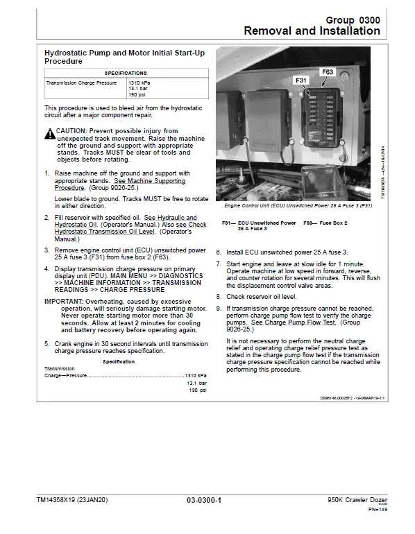 john deere 950k engine specs